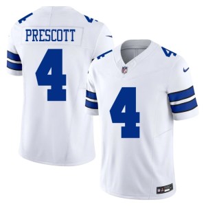 White Embroidery Mens Dallas #4 Dak Prescott Jersey 117672-485