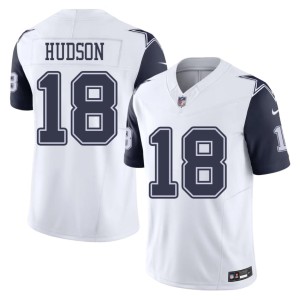 White Jordan Hudson NIL Men's DAL Cowboys #18 Color Rush Jerseys 796751-584