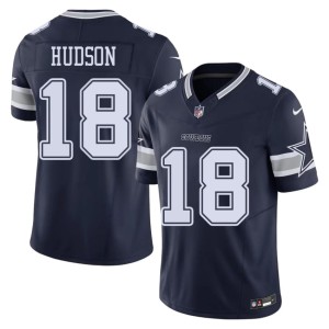 Navy #18 Embroidery Mens Cowboys Jordan Hudson Jersey 670538-312