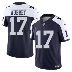 Navy Brandon Aubrey #17 Football Men's Lone Star Cowboys Alternate Jersey 344105-534