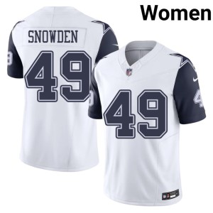 White #49 Womens Big D NFL Color Rush Charles Snowden Jersey 567250-294