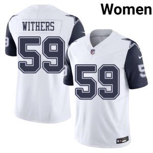 White Womens DJ Withers NFL #59 Color Rush Dallas Jerseys 453248-509