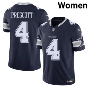 Navy #4 DC Dak Prescott Embroidery Womens Jersey 672024-809