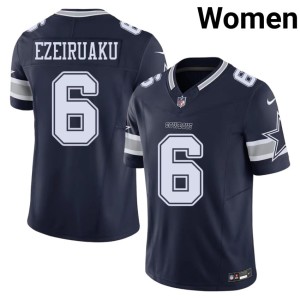 Navy #6 NFL Womens Donovan Ezeiruaku Dallas Cowboys Jerseys 656743-811