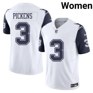 White Football #3 Color Rush Lone Star Cowboys George Pickens Womens Jersey 440507-820