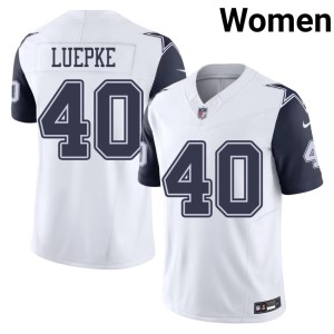 White Dallas #40 Stitched Hunter Luepke Color Rush Womens Jersey 836990-213