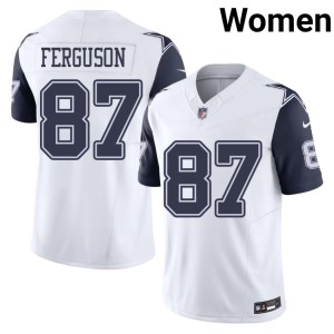 White 2026 Jake Ferguson #87 Color Rush Dallas Cowboys Women's Jerseys 333827-788