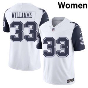 White Women's Color Rush Limited Javonte Williams D-Boys #33 Jersey 658013-964