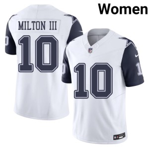 White Cowboys Nation Joe Milton III Women's Color Rush #10 NFL Jersey 735408-665