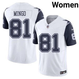White Color Rush The 'Boys Women's #81 Football Jonathan Mingo Jerseys 142326-771