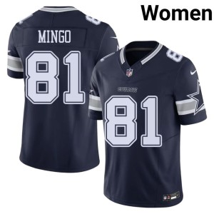 Navy Jonathan Mingo Cowboys #81 Embroidery Womens Jersey 754694-460