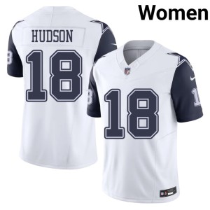 White Women's Color Rush Official #18 Jordan Hudson Dem Boys Jerseys 314138-299