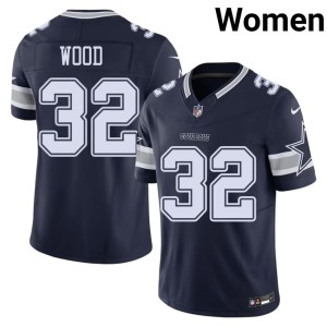 Navy #32 Women Replica Big D Julius Wood Jersey 194325-553