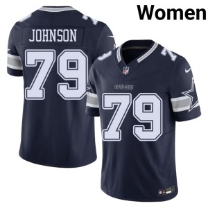 Navy Replica #79 Women DAL Marcellus Johnson Jerseys 933833-214