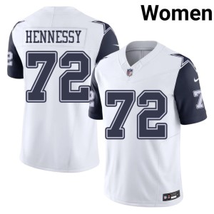 White Color Rush Dallas #72 Women's Matt Hennessy Stitched Jerseys 263442-358