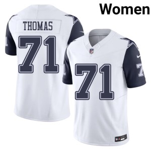 White Color Rush Player #71 Women's Nate Thomas DAL Cowboys Jersey 404612-794