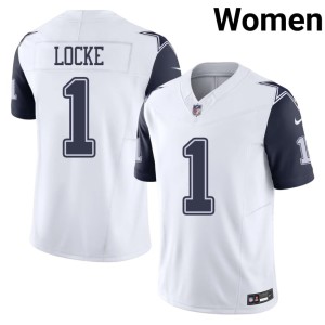 White Color Rush #1 Women Limited P.J. Locke Cowboys Nation Jerseys 959115-391
