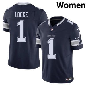 Navy P.J. Locke Cowboys Women Football #1 Jerseys 423316-620