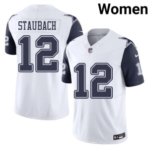 White Player Women's Roger Staubach #12 Color Rush DC Jersey 979463-565