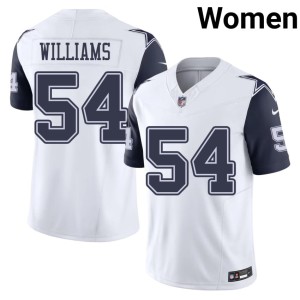 White #54 Women's Sam Williams Limited Color Rush Dallas Jerseys 663828-347