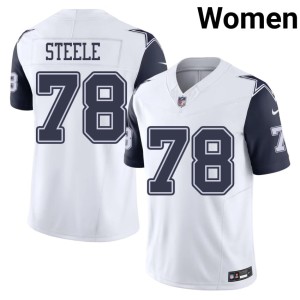 White Big D Football #78 Color Rush Terence Steele Women's Jerseys 935253-602