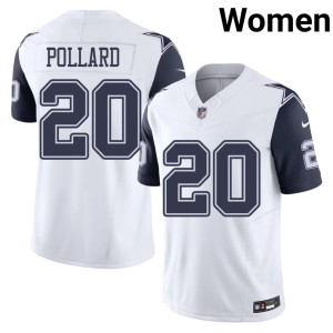 White D-Boys Women Color Rush Tony Pollard #20 Embroidery Jerseys 380167-984