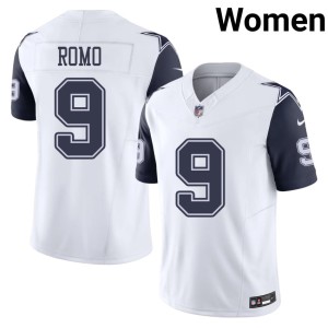 White Women Color Rush Tony Romo #9 D-Boys Stitched Jerseys 524090-332