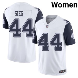White #44 Color Rush Women Cowboys Trent Sieg Official Jerseys 870980-381