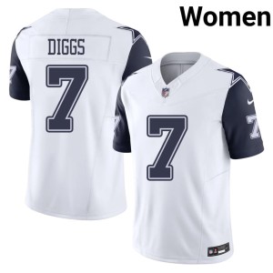 White #7 Trevon Diggs Color Rush Women's Cowboys NFL Jersey 375736-351