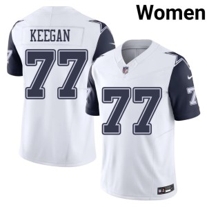 White Cowboys Trevor Keegan #77 Stitched Women's Color Rush Jerseys 861332-329