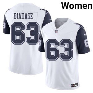 White Game Color Rush Women's Tyler Biadasz Cowboys #63 Jerseys 397891-194