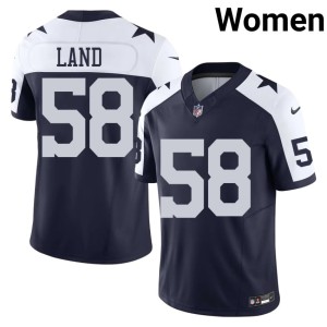 Navy Womens Alternate Dallas Cowboys #58 Isaiah Land Football Jerseys 134443-243