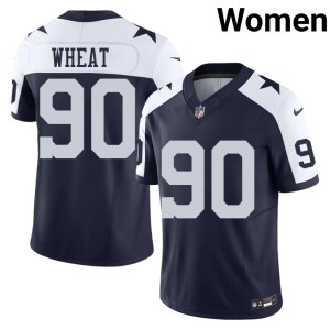 Navy Tyrus Wheat Player DAL Cowboys Alternate Women's #90 Jerseys 733326-508