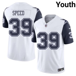 White Ameer Speed DAL Cowboys Color Rush Player #39 Youth Jersey 120803-183