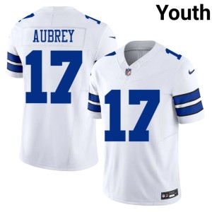 White Brandon Aubrey DAL #17 Stitched Youth Jersey 601366-867