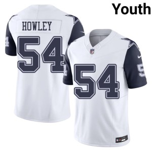 White Color Rush Chuck Howley Stitched #54 DAL Cowboys Youth Jersey 986262-666