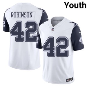White Color Rush DAL Cowboys Curtis Robinson Embroidery Youth #42 Jersey 883195-405