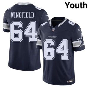 Navy #64 Dallas Cowboys Player DJ Wingfield Youth Jerseys 697932-415