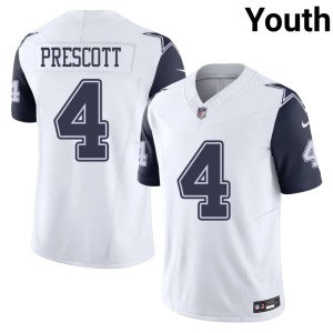 White Youth Game Color Rush Dak Prescott DAL Cowboys #4 Jerseys 936396-578
