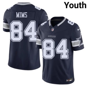 Navy #84 Game Youth Denzel Mims Lone Star Cowboys Jersey 547863-459