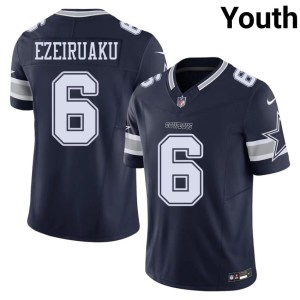 Navy Embroidery Youth Donovan Ezeiruaku Cowboys #6 Jersey 245704-920