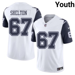 White Color Rush #67 Youth Drew Shelton DAL Cowboys Replica Jerseys 933759-321
