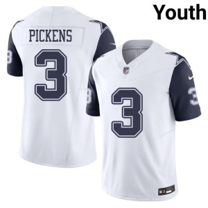 White #3 Cowboys Nation Youth 2026 George Pickens Color Rush Jerseys 933099-722