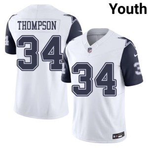 White Jalen Thompson Youth NFL Color Rush #34 Cowboys Jersey 841421-227