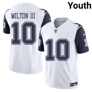 White Color Rush Youth #10 Cowboys Nation 2026 Joe Milton III Jersey 683318-232