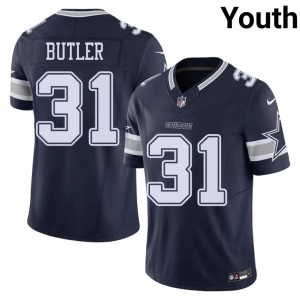 Navy DAL Cowboys Youth Replica #31 Josh Butler Jerseys 757974-616