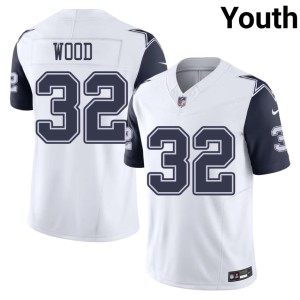 White Julius Wood Youth NIL Cowboys Color Rush #32 Jerseys 434868-668