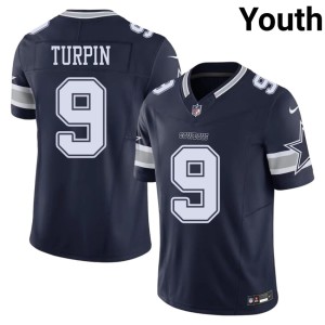 Navy Youth #9 Football Lone Star Cowboys KaVontae Turpin Jerseys 252901-766