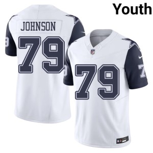 White Embroidery #79 Youth Color Rush Dallas Marcellus Johnson Jersey 396555-187