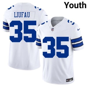 White #35 Marist Liufau Youth Cowboys Nation Official Jerseys 871550-998
